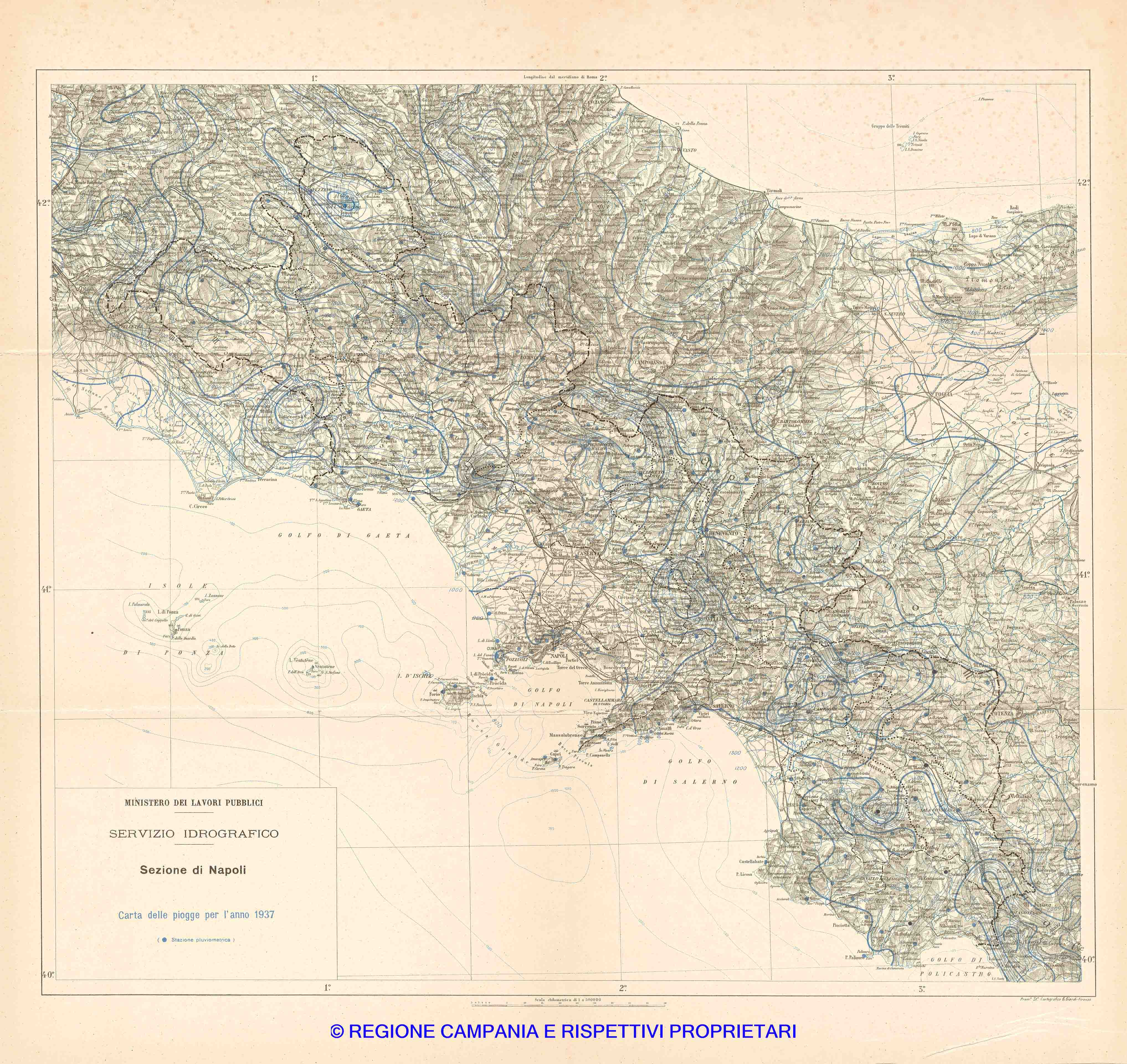 Carta delle Pioggie per l'anno 1937 Carta delle Pioggie per l'anno 1937