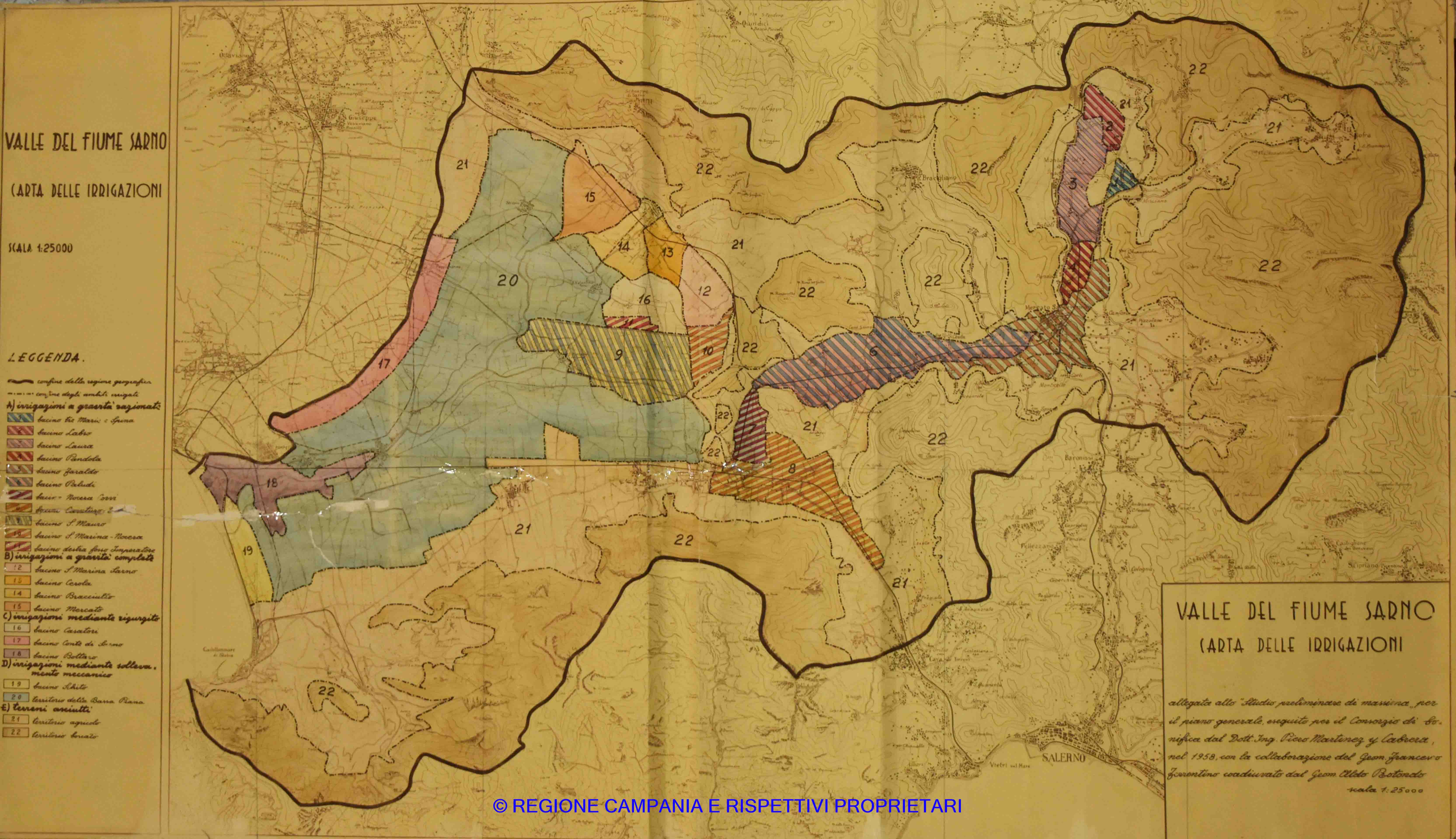 Valle del Fiume Sarno, Carta delle Irrigazioni Valle del Fiume Sarno, Carta delle Irrigazioni