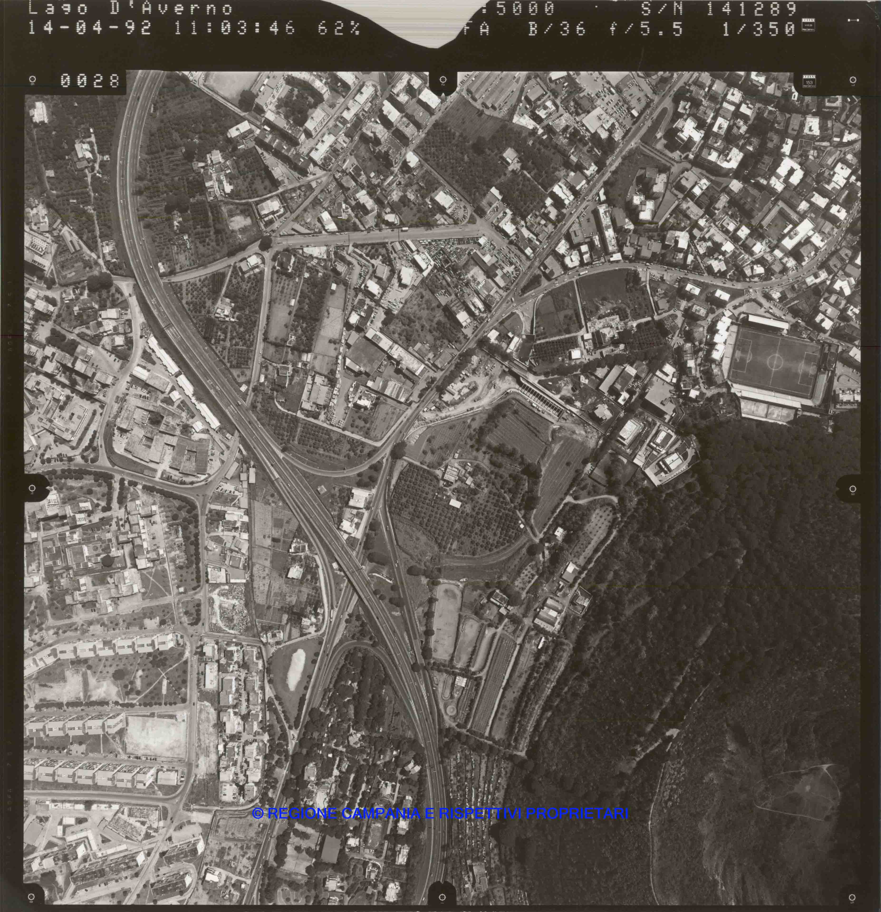 AEROFOTO REGIONE CAMPANIA, PARCO ARCHEOLOGICO DEL LAGO  D'AVERNO - 1992