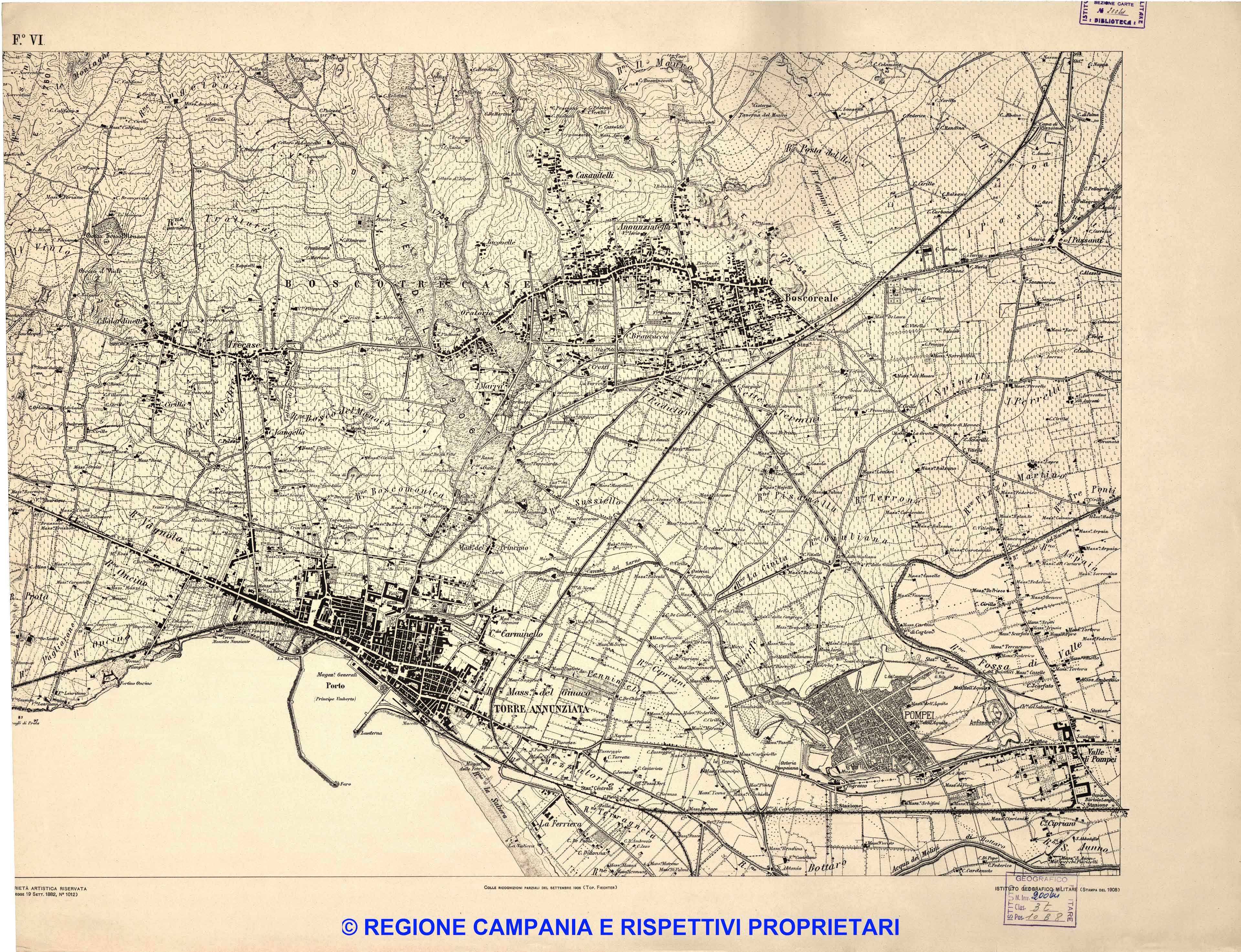 Carta Topografica del Monte Vesuvio rilevata