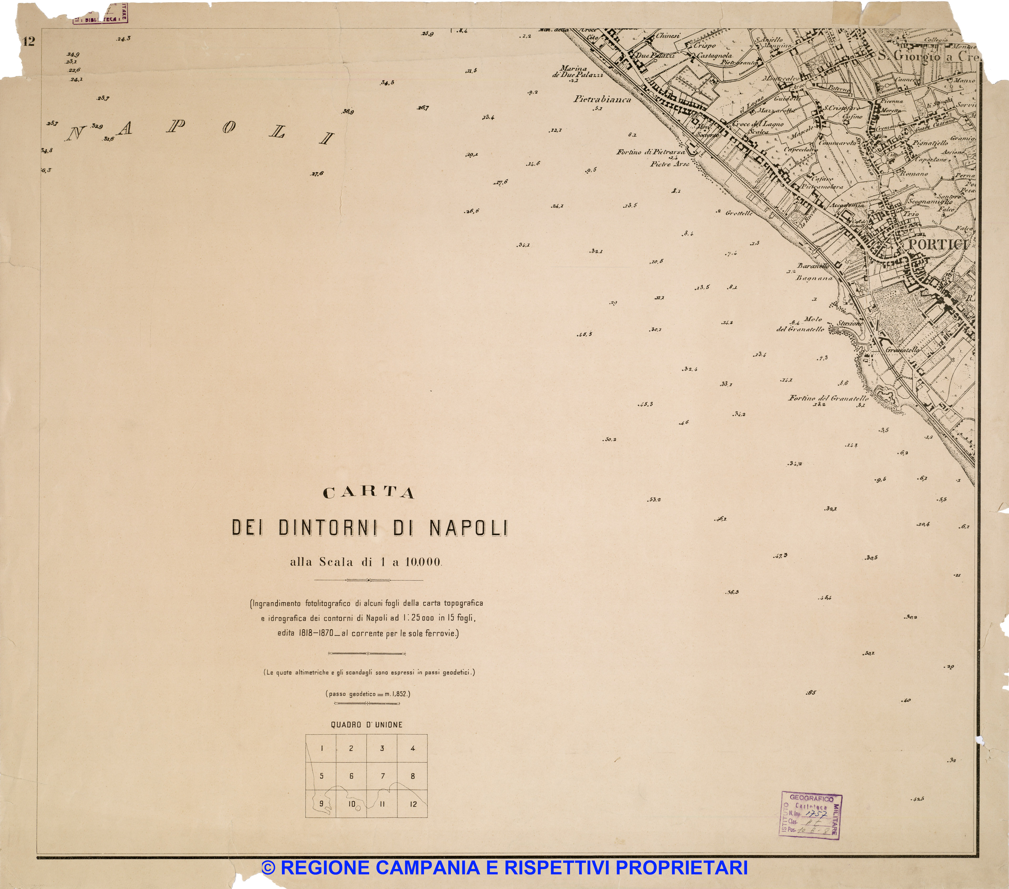 Carta dei dintorni di Napoli