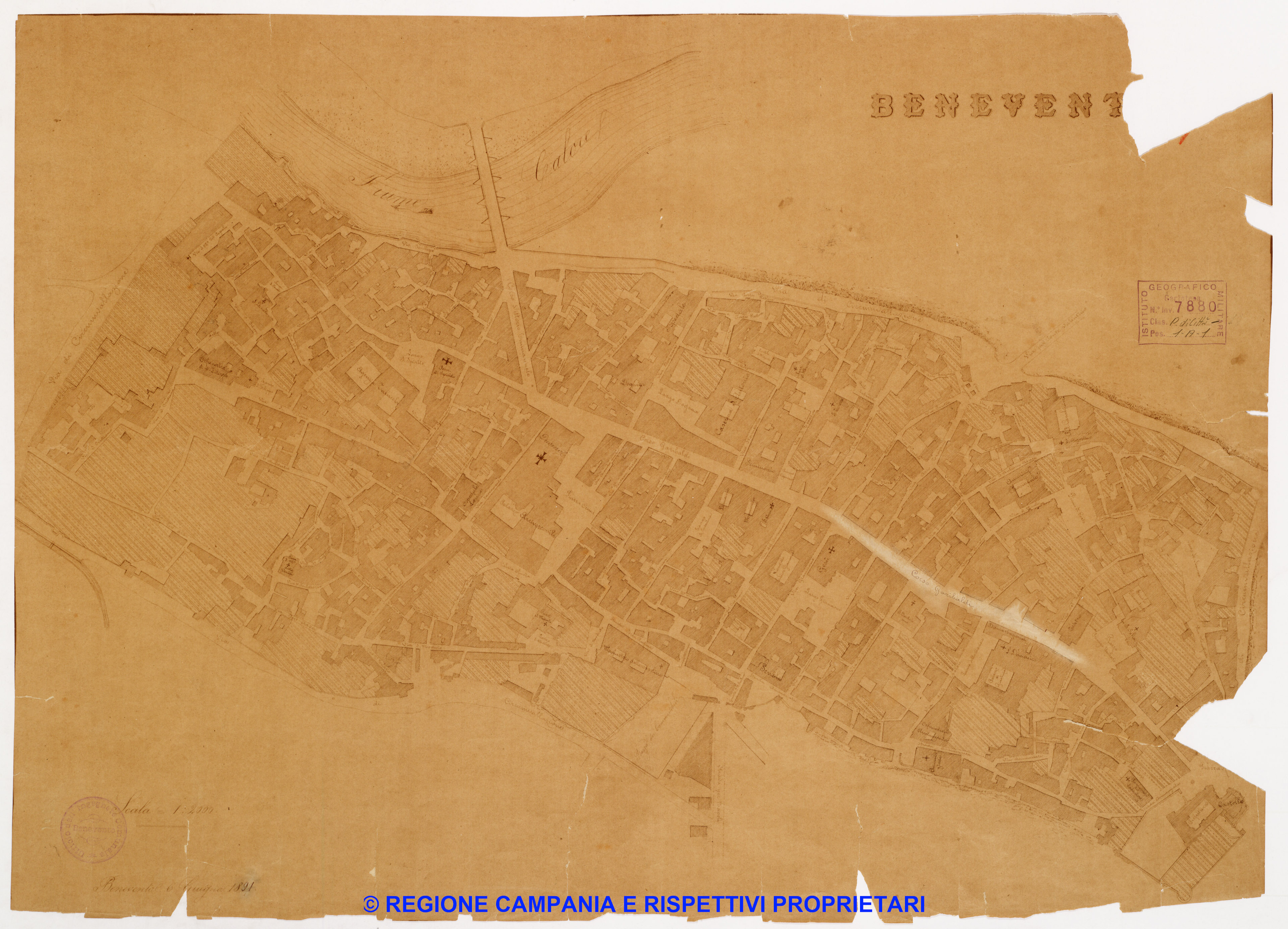 Pianta della città di Benevento