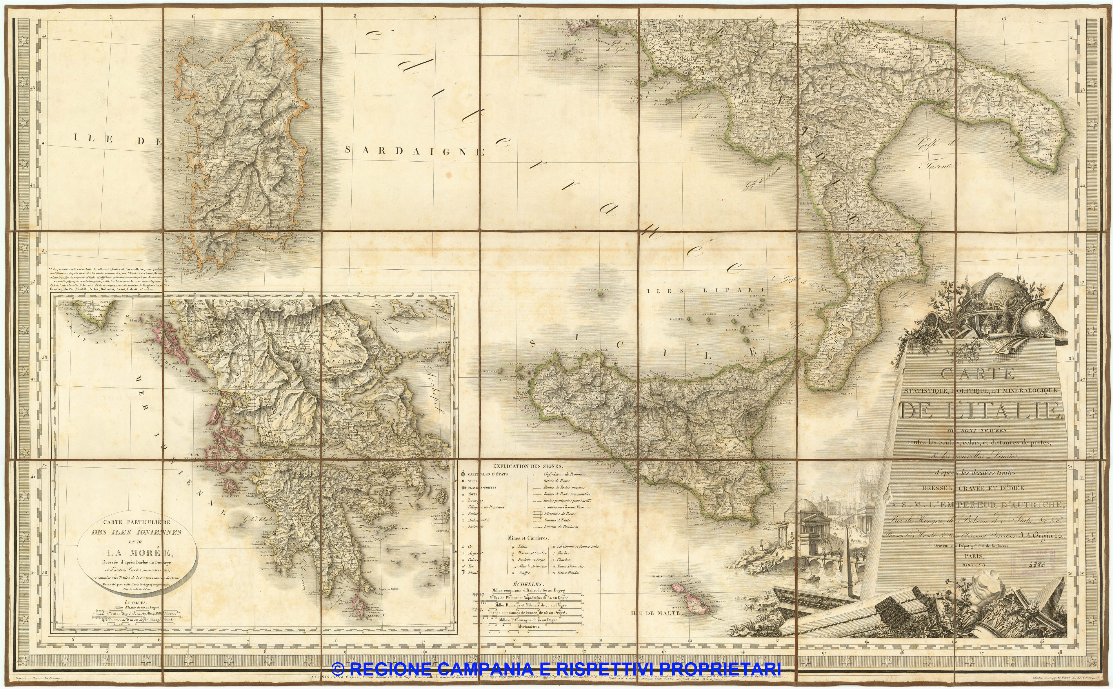 Carte statistique, politique, et mineralogique de l'Italie