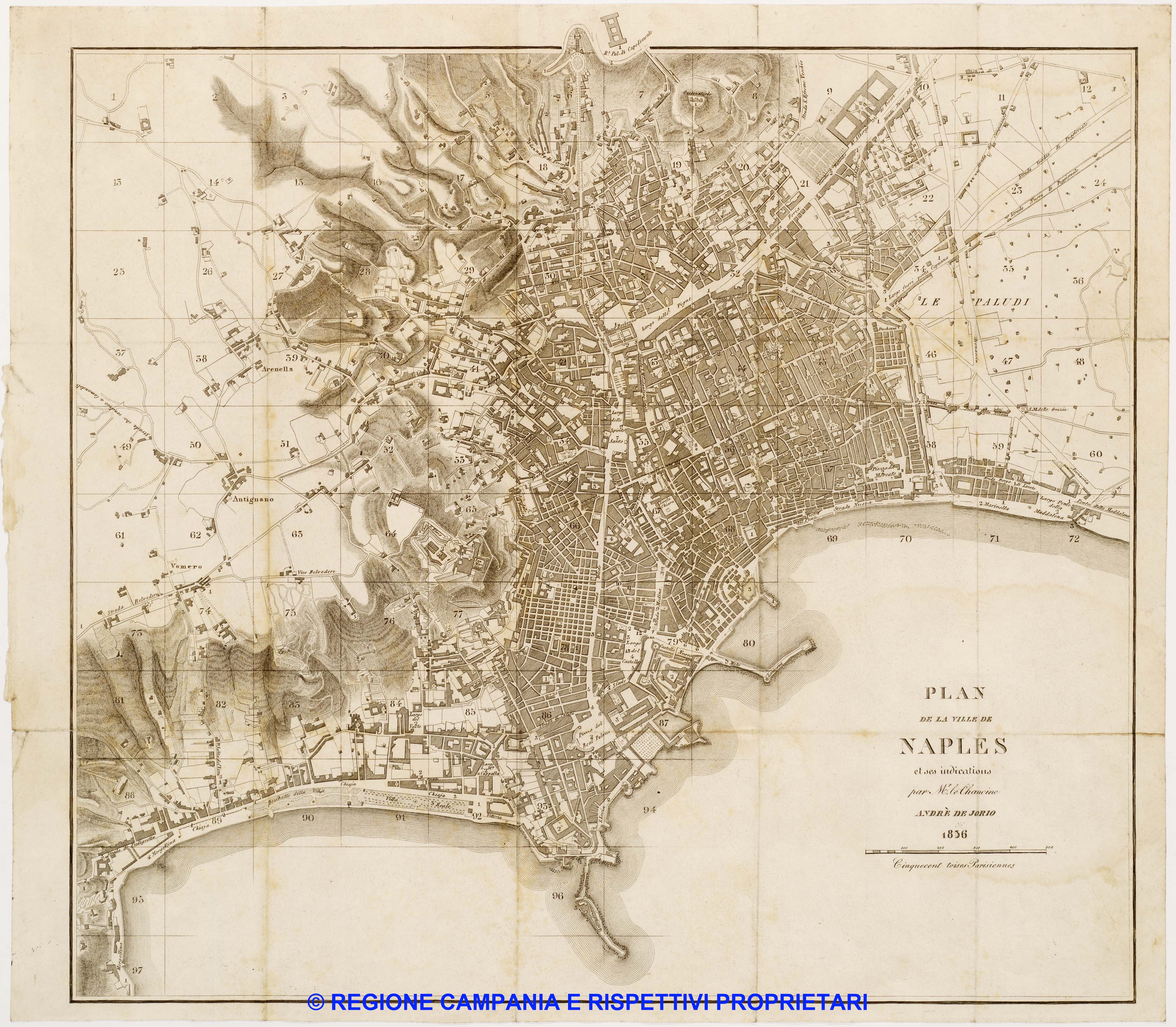 Plan de la Ville de Naples et ses indications par M.r le Chanoine andré de Jorio 1836 Plan de la Ville de Naples et ses indications par M.r le Chanoine andré de Jorio 1836