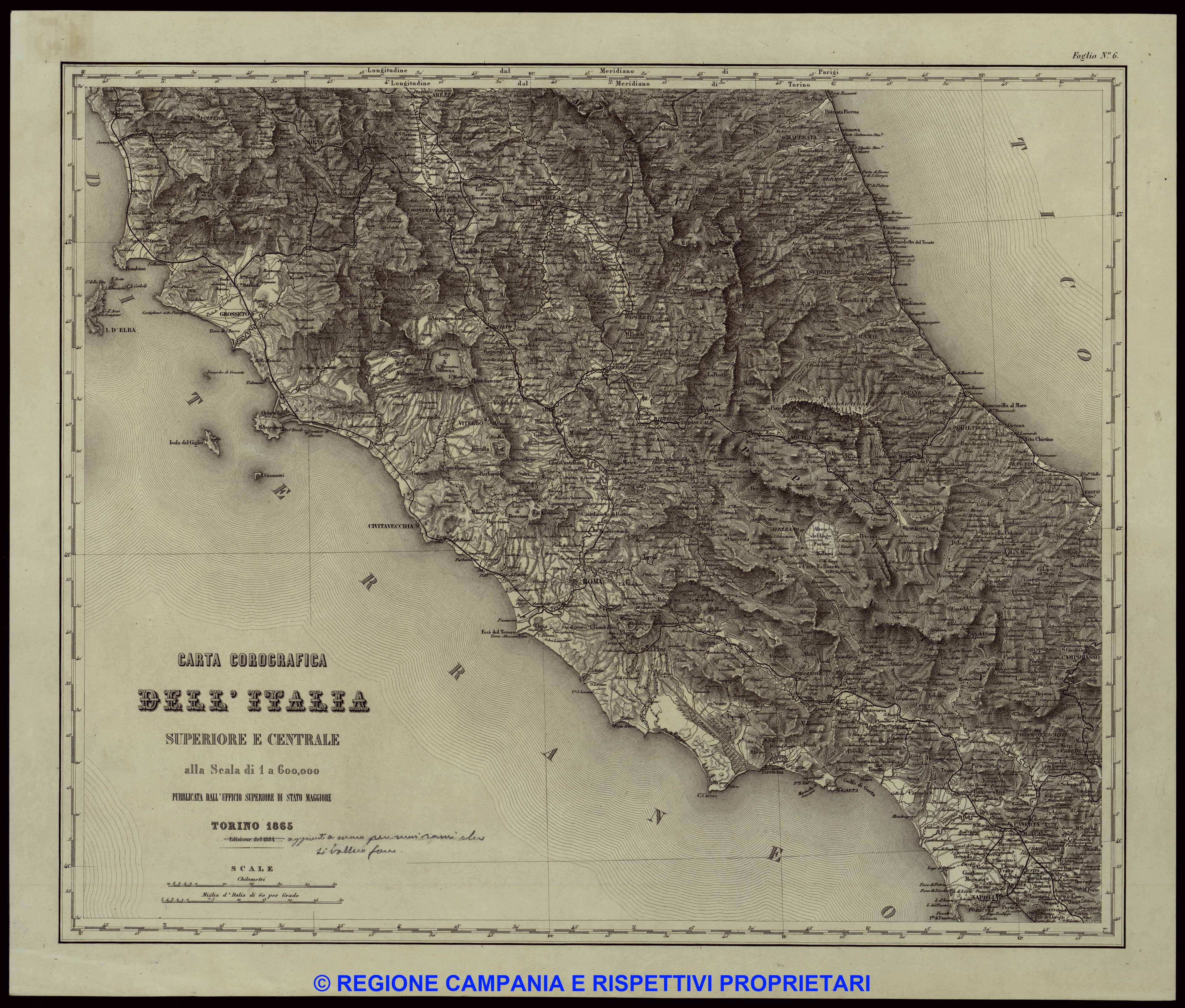 Carta Corografica dell'Italia Superiore e Centrale Carta Corografica dell'Italia Superiore e Centrale