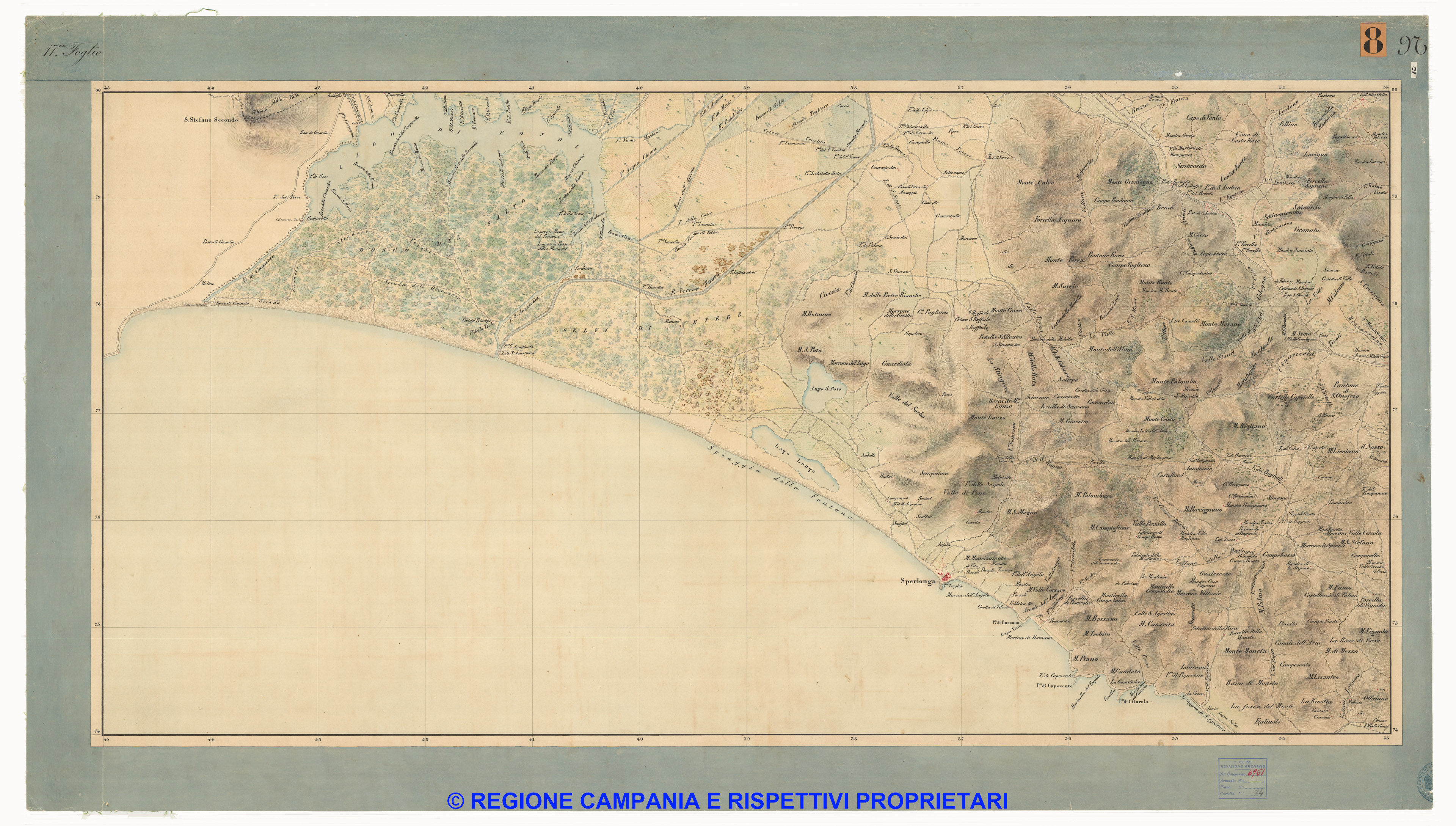 Carta dei dintorni di Napoli, Reale Officio Topografico Antonio Valmagini 