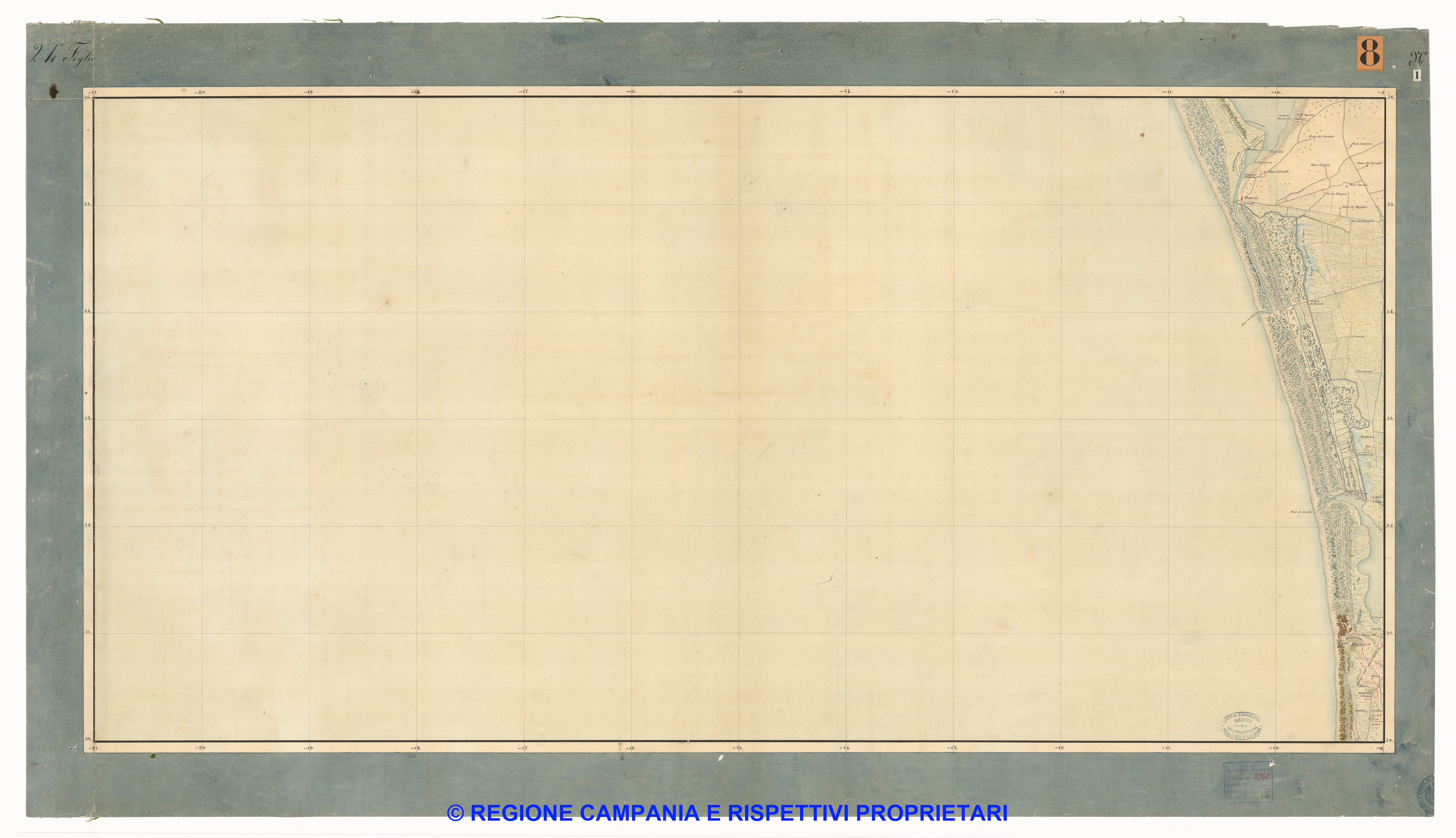 Carta dei dintorni di Napoli, Reale Officio Topografico Antonio Valmagini 