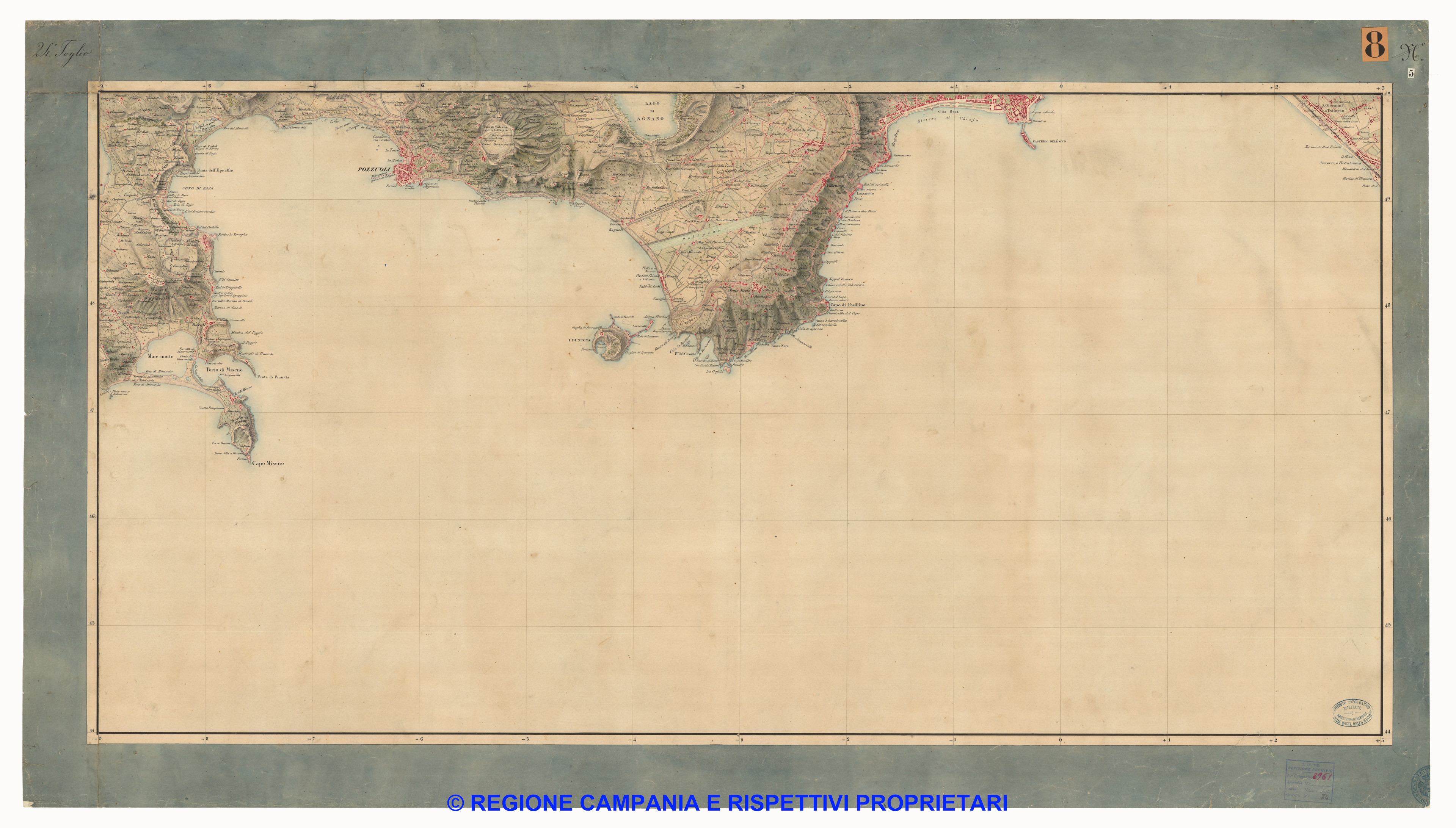 Carta dei dintorni di Napoli, Reale Officio Topografico Antonio Valmagini 