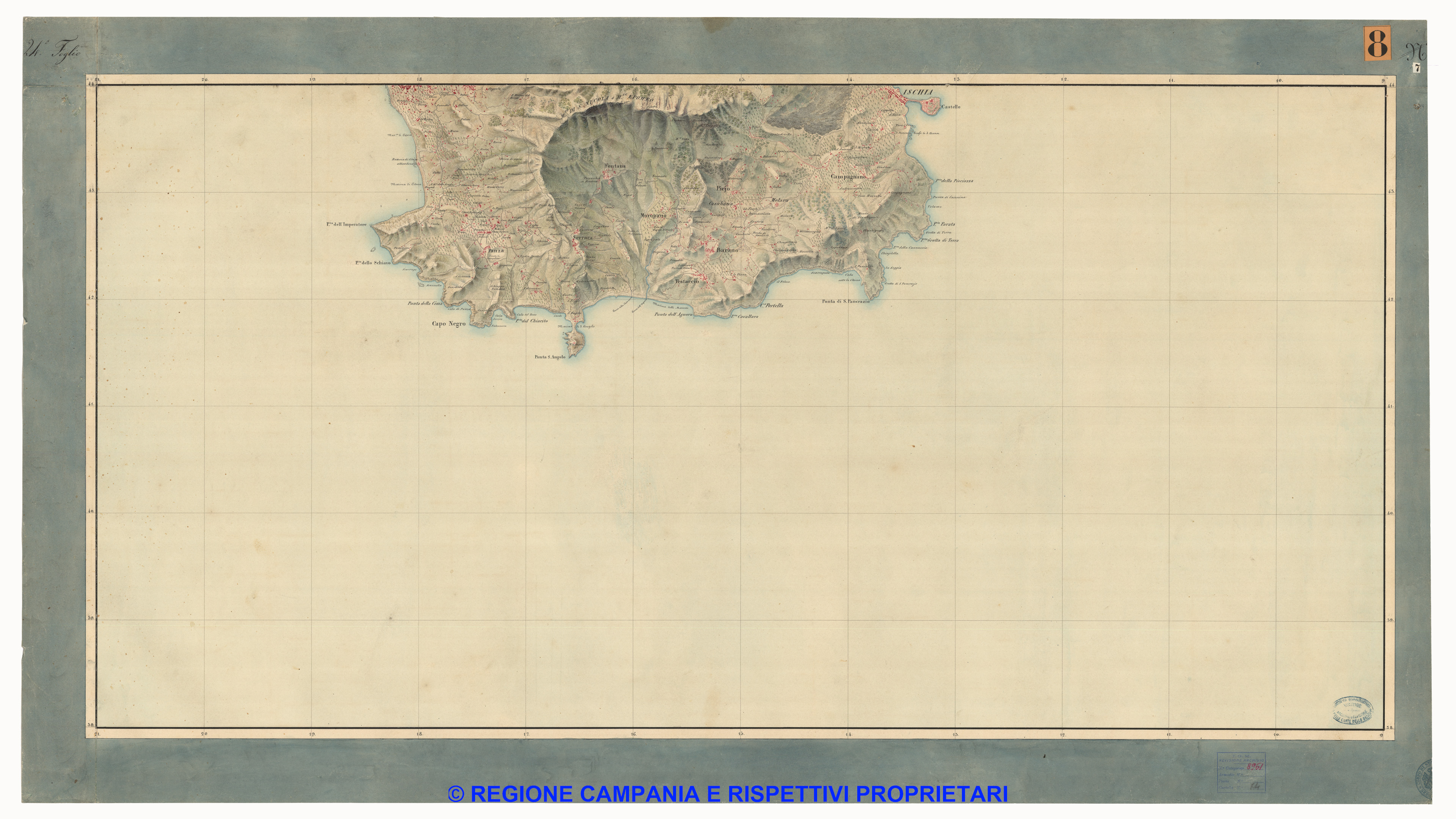 Carta dei dintorni di Napoli, Reale Officio Topografico Antonio Valmagini 