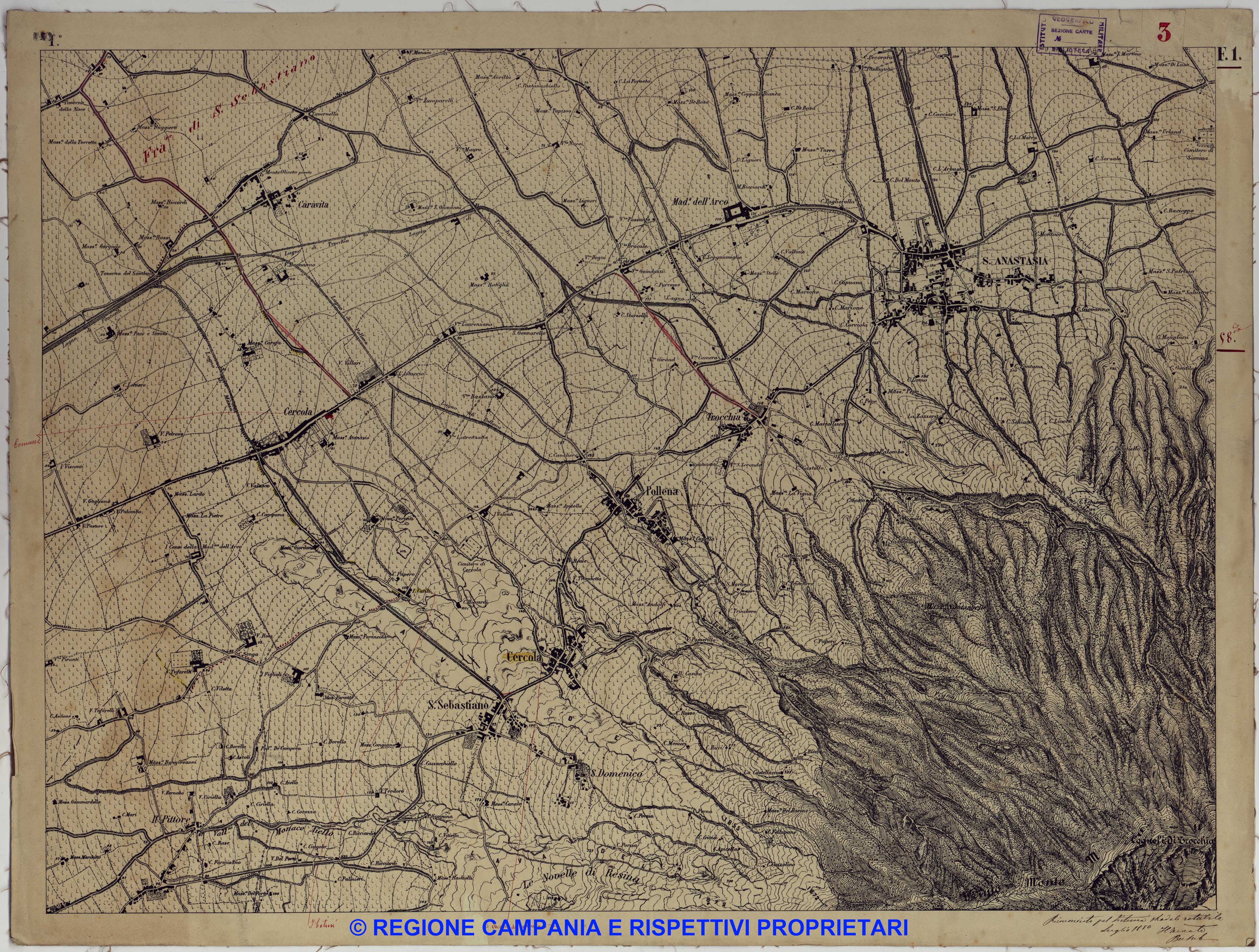 Carta Topografica del Monte Vesuvio