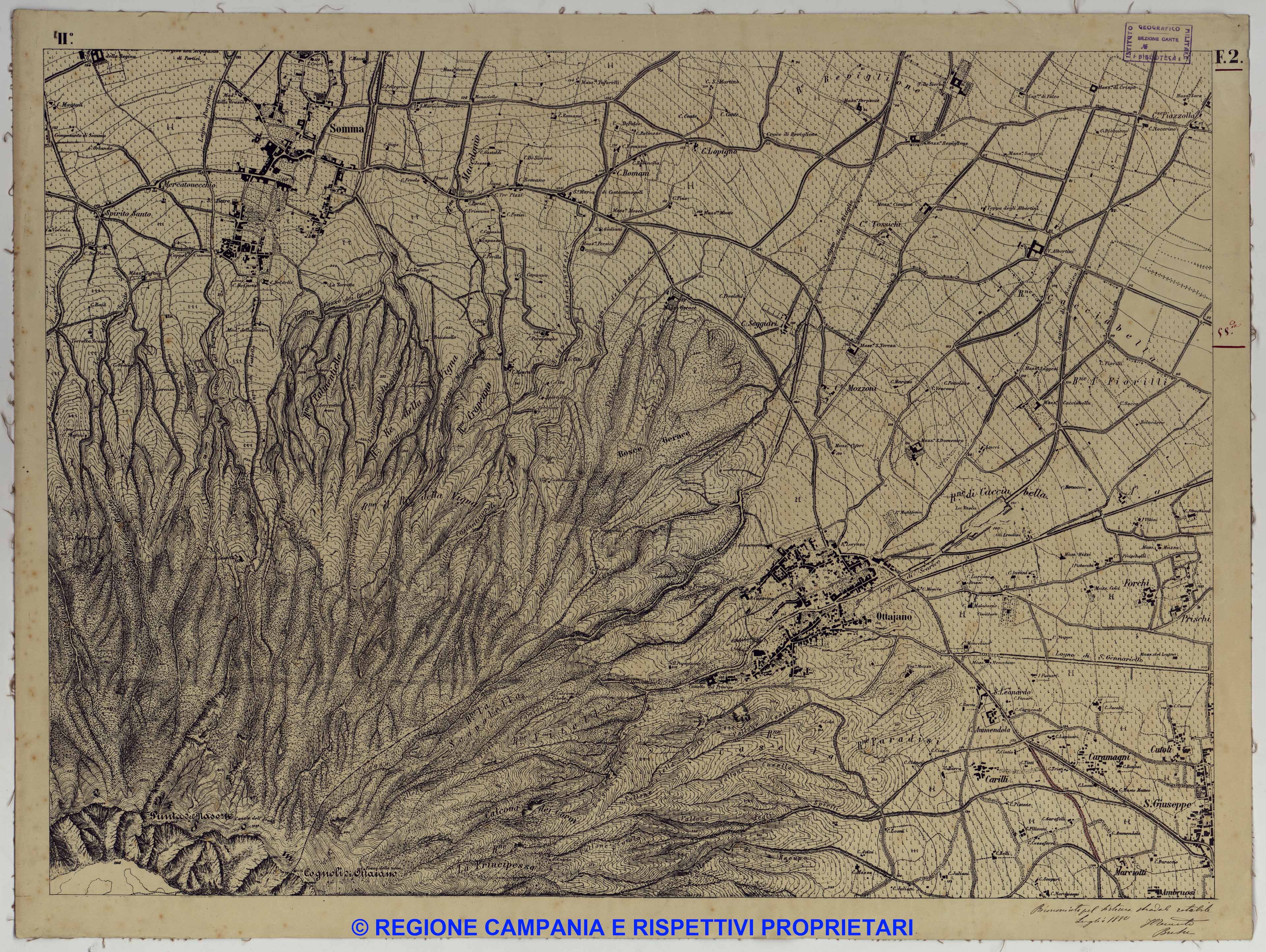 Carta Topografica del Monte Vesuvio