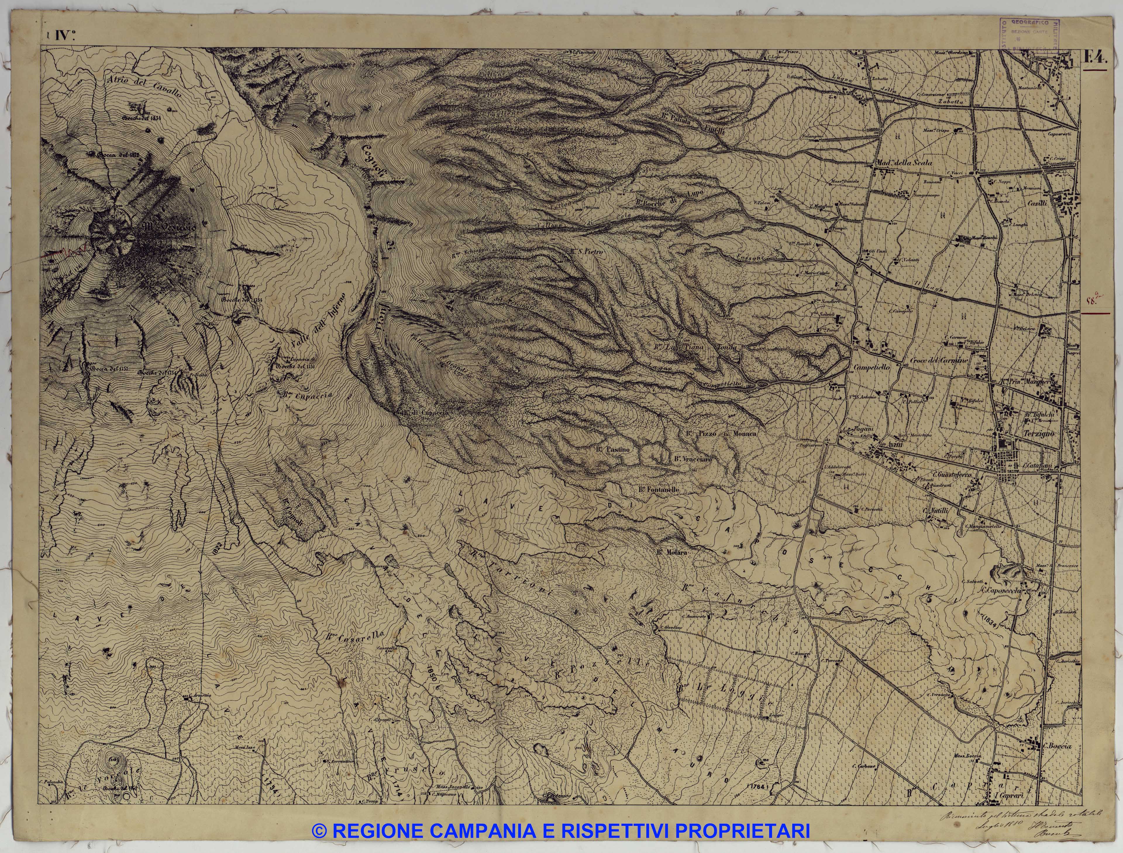 Carta Topografica del Monte Vesuvio