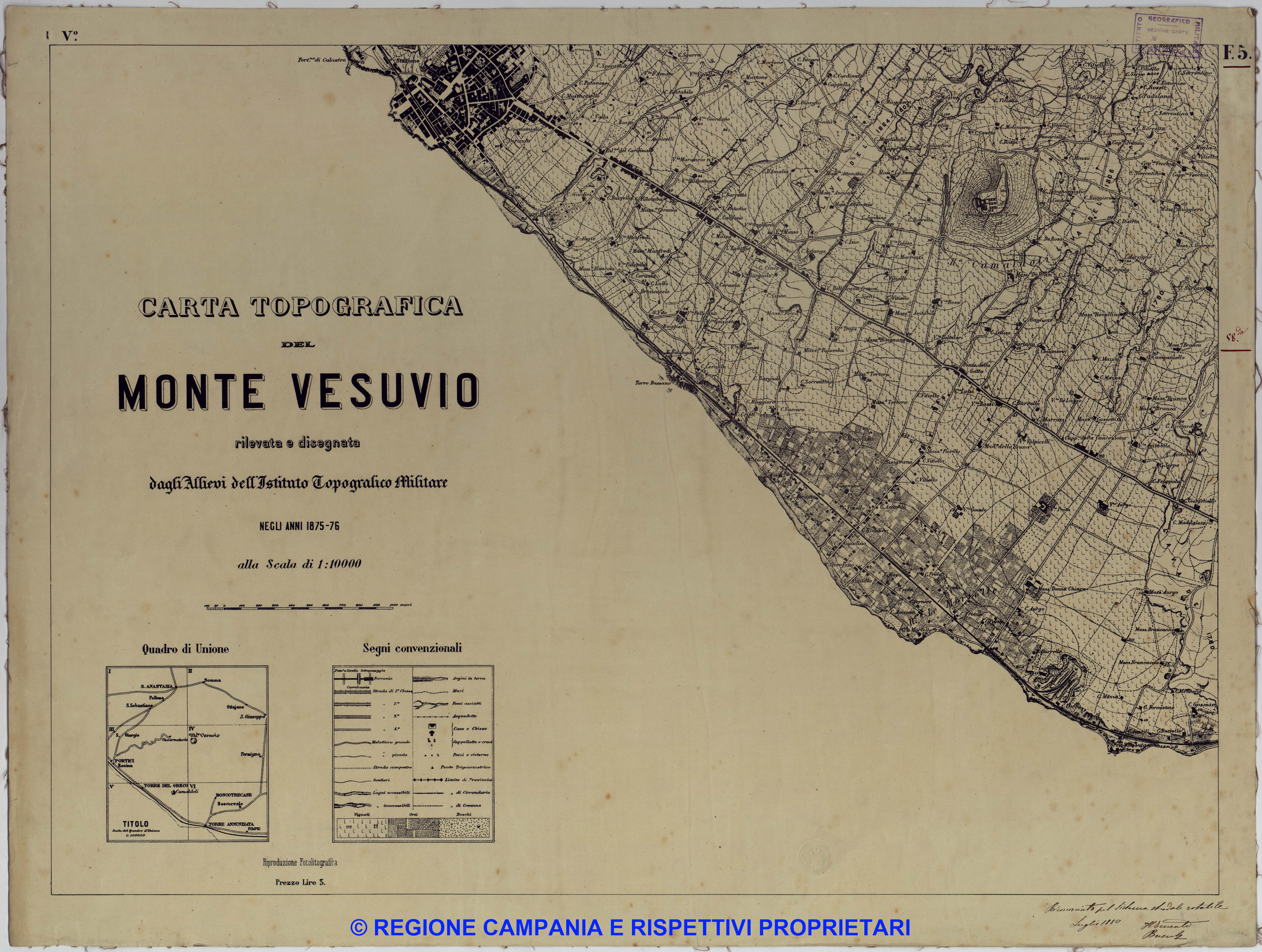 Carta Topografica del Monte Vesuvio