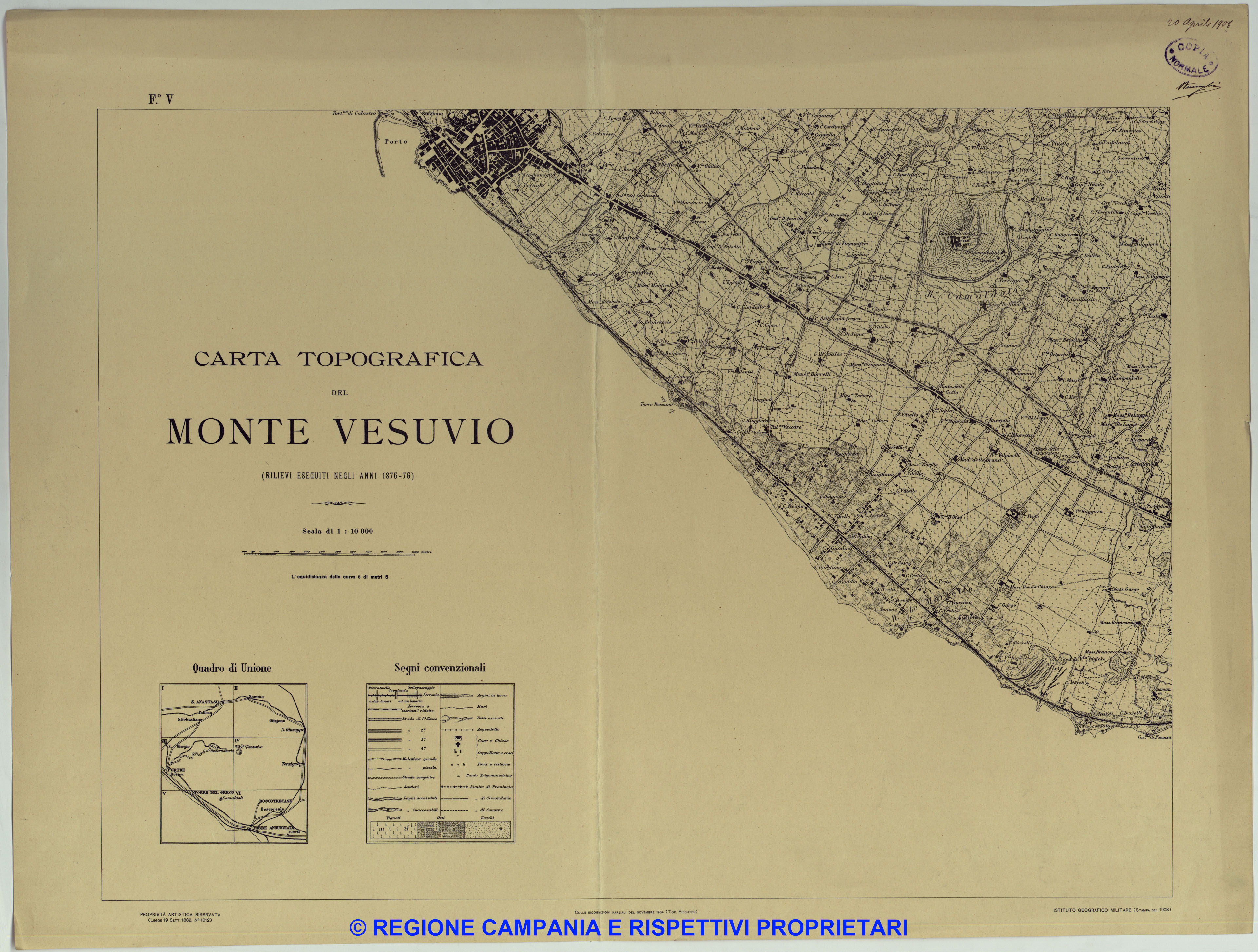 Carta Topografica del Monte Vesuvio