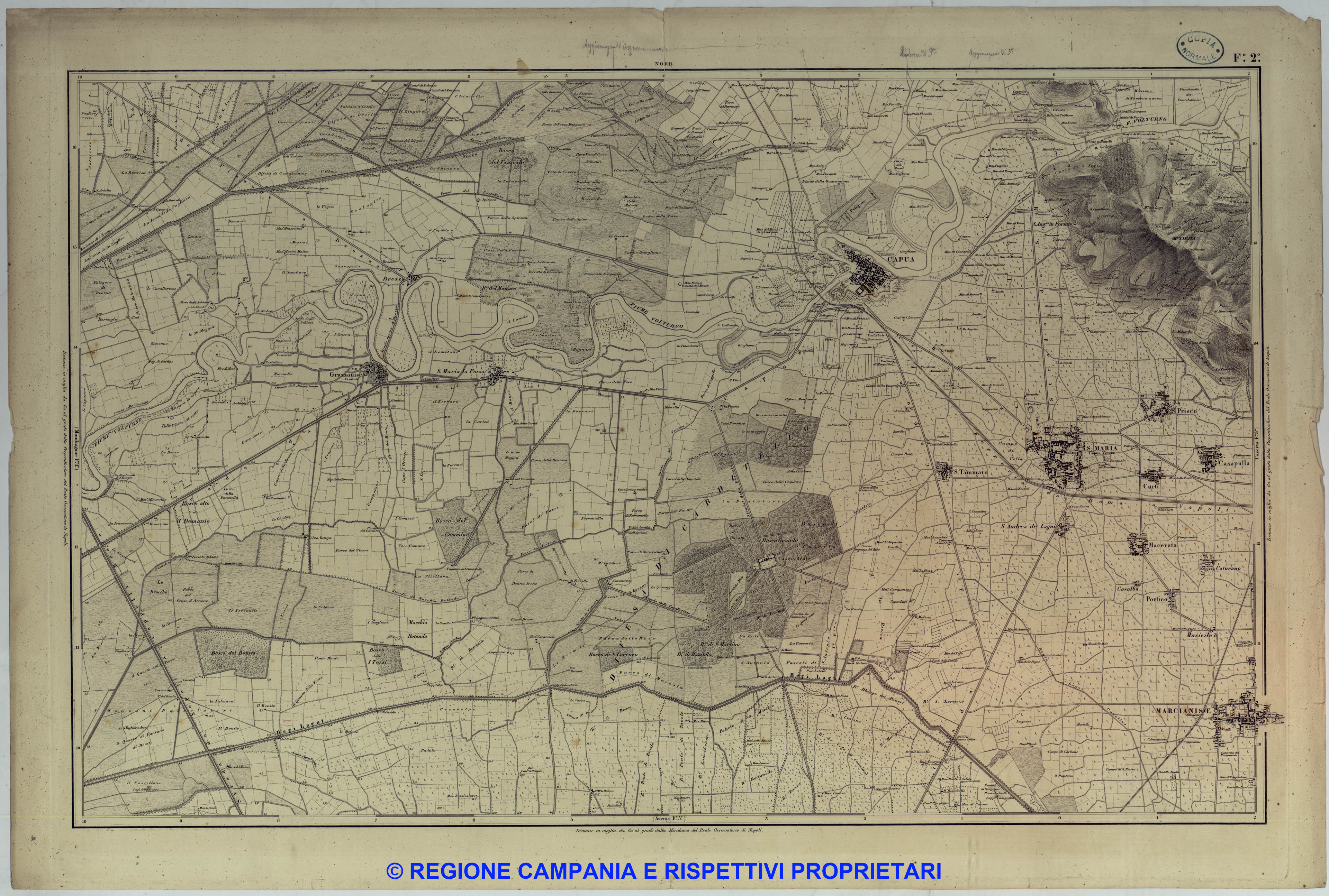 Carta Topografica ed Idografica dei contorni di Napoli 
