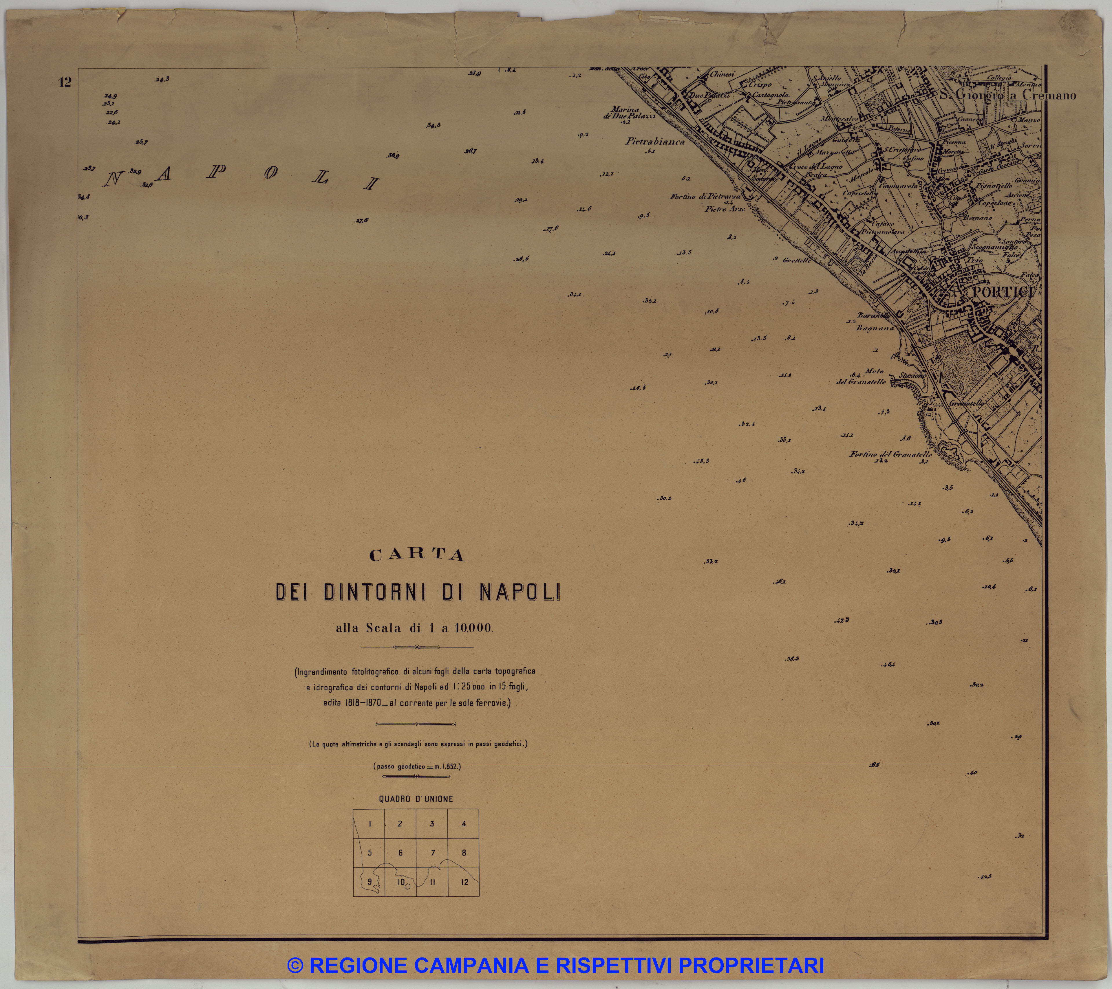 Carta dei dintorni di Napoli