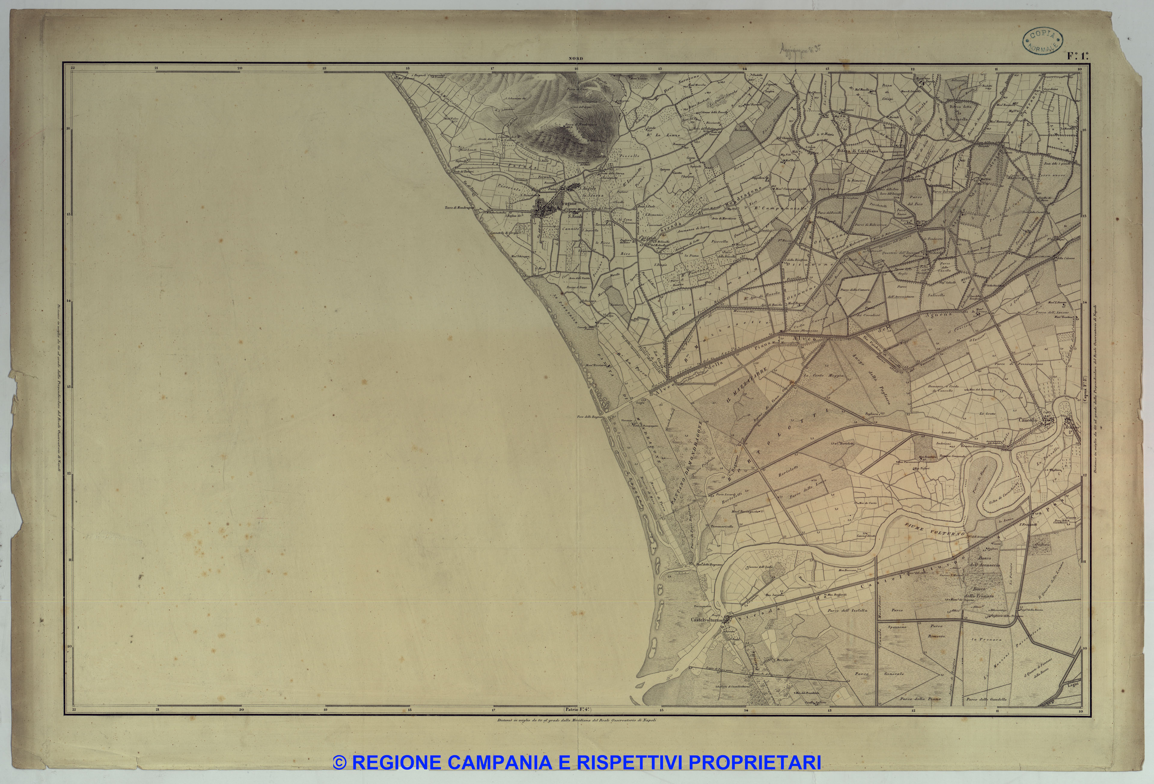 Carta Topografica ed Idografica dei contorni di Napoli 