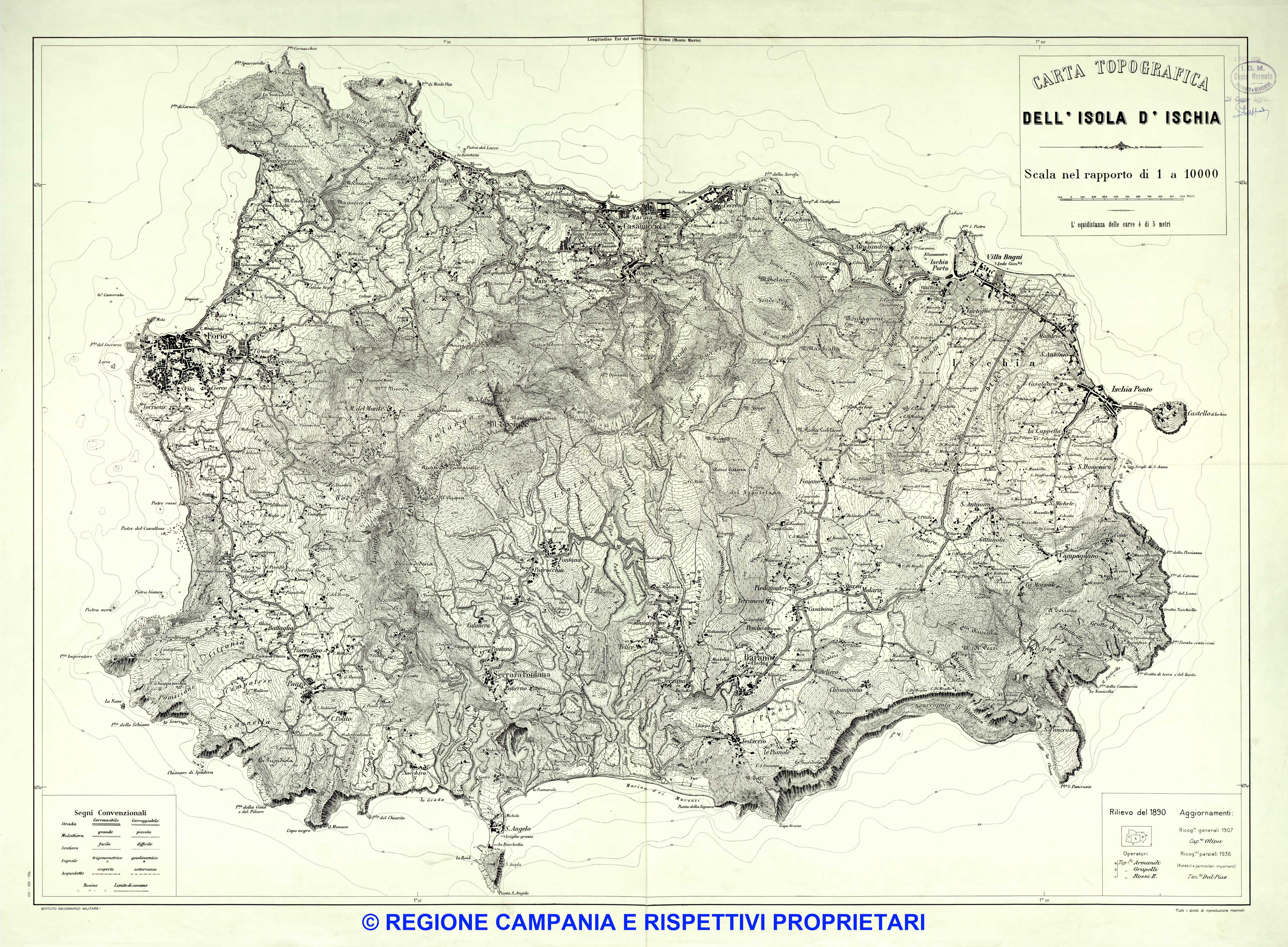 Carta topografica dell'isola d'Ischia Carta topografica dell'isola d'Ischia