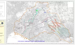 Planimetria con evidenziazione delle aree a richio idraulico redatte dall'Autorità di Bacino Nord Occidentale