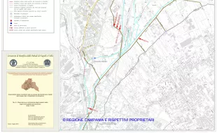Planimetria con indicazione degli scarichi delle fogne nere gestite dal Consorzio