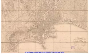 Pianta della Città di Napoli e de' suoi contorni delineata ed incisa nel Reale Officio Topografico della Guerra. Napoli 1828-65