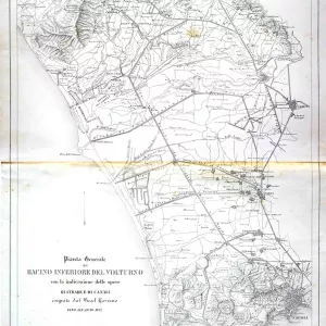 Pianta Generale del Bacino Inferiore del volturno con indicazione delle opere di strade e di canali eseguite dal Real Governo fino all'anno 1837