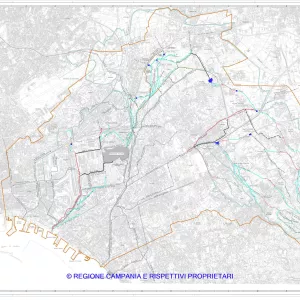 Planimetria del reticolo idrografico del Comprensorio con delimitazione dei relativi bacini complessivi