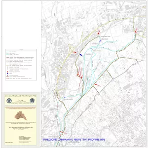 Planimetria con indicazione degli scarichi delle fogne nere gestite dal Consorzio