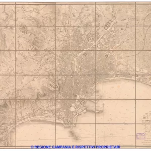 Pianta della Città di Napoli e de' suoi contorni delineata ed incisa nel Reale Officio Topografico della Guerra. Napoli 1828-65