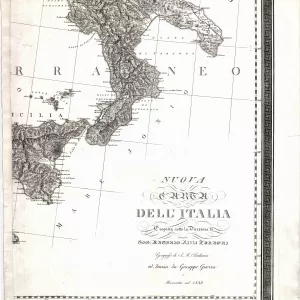 Nuova Carta dell'Italia eseguita sotto la direzione di Gio. Antonio Rizzi Zannoni, geografo di S.M. siciliana ed incisa da Giuseppe Guerra e ricorretta nel 1833